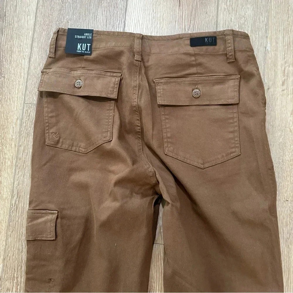 Kut From The Kloth Women's Brown Ankle Straight Leg Cargo Style Pants Size 0 NWT - Picture 7 of 8